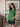 Female wearing a Green Solid Color Fusion Plunge Neckline No Collar Tunic