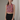 Female wearing a Dark Pink 5 Petal Flowers Print Western Crew Neckline Top