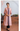 Female wearing a Peach Solid Color Panel High Neckline Mandarin Collar Kurta