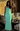 Female wearing a Sea Green Solid Color A-Line Square Neckline Dress