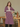 Female wearing a Lilac , Poppy Flower Print Kurta V-Neckline Neckline No Collar Shirt