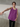 Female wearing a Purple Solid Color Fusion Scoop Neckline No Collar Tunic