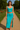 Female wearing a Ferozi Blue Solid Color Western Sweetheart Neckline Top