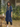 Female wearing a Blue Solid Color Pinafore Kurta