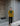 Female wearing a Yellow Solid Color   Fusion Style Notched Neckline Cotton Slub Tunic