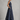 Navy Embroidered Shell Blouse and Flared Maxi Skirt Set