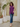 Female wearing a Purple Solid Color   Fusion Style Asymmetric Neckline Cotton Slub Tunic