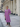 Female wearing a Lavender Solid Color   Kurta Style Square Neckline Cotton Slub Shirt