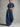 Indigo Denim Co-ord Set with Mock Neck Crop Top and Harem Pants