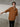 Female wearing a Orange  Color Kindergarten Checks Print Na Style V-Neckline Neckline Cotton Cambric Shirt