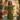 Olive Green Empire Line Midi Dress with Striped Yoke