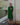 Female wearing a Green Solid Color   Shirt Style Round Neckline Cotton Slub Kurta