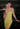 Female wearing a Yellow Solid Color Bodycan Square Neckline Dress