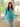 Female wearing a Ferozi Blue Solid Color Fusion Notched Neckline Mandarin Collar Top