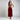 Female wearing a Maroon Solid Color   Flared Style Cotton Slub Skirt