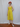 Female wearing a Yellow Solid Color   Babydoll Style Sweetheart Neckline Cotton Slub Dress