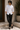 White Band-Collar Linen Shirt & Black Straight Trousers Co-ord Set