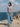 Female wearing a Light Blue Solid Color Western Sweetheart Neckline Top