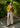 Female wearing a Yellow Solid Color Western Scalloped Neckline Top