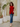 Female wearing a Tomato Pink Solid Color   Fusion Style Asymmetric Neckline Cotton Slub Tunic
