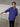 Female wearing a Blue  Color Kindergarten Checks Print Na Style V-Neckline Neckline Cotton Cambric Shirt
