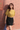 Female wearing a Yellow & White Sanganeri Kindergarten Checks Print Western Round Neckline No Collar Top